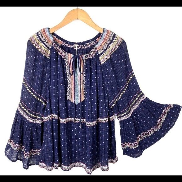 - Free People Thalia Embroidered Blouse - Picture 3 of 8